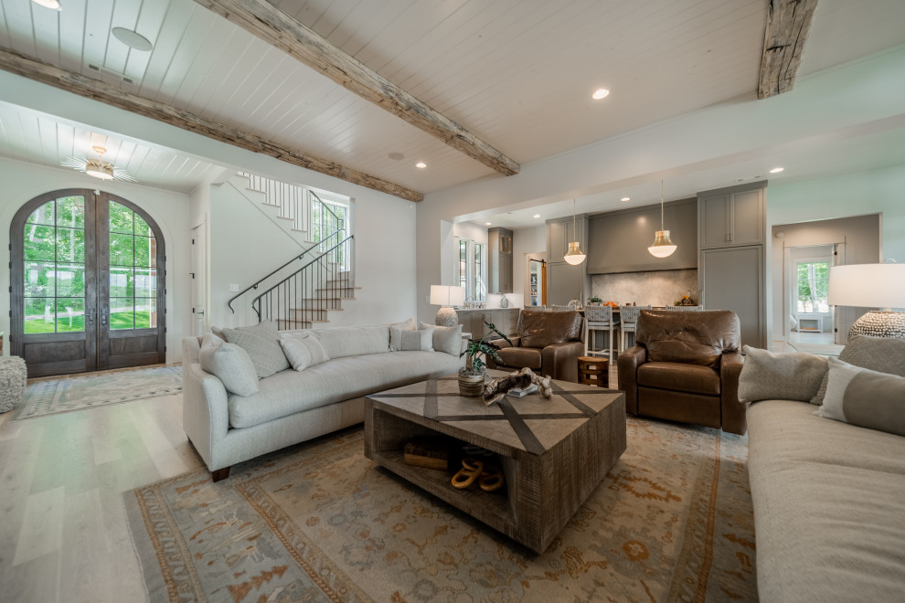Example of a transitional home design design in Birmingham