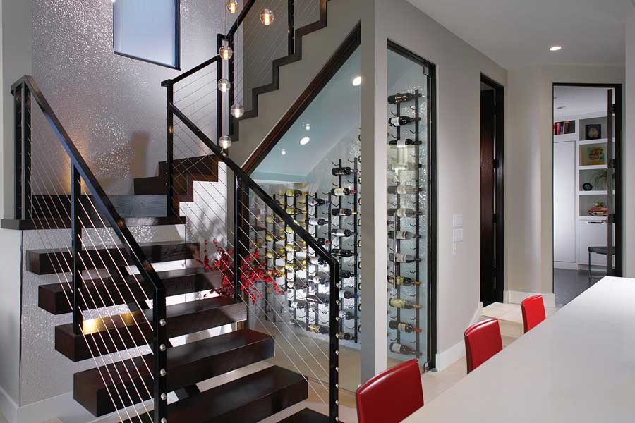 Inspiration for a contemporary staircase in Orange County.