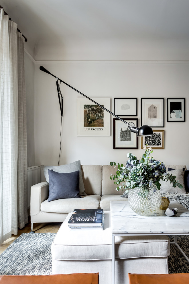 Foto på ett skandinaviskt vardagsrum