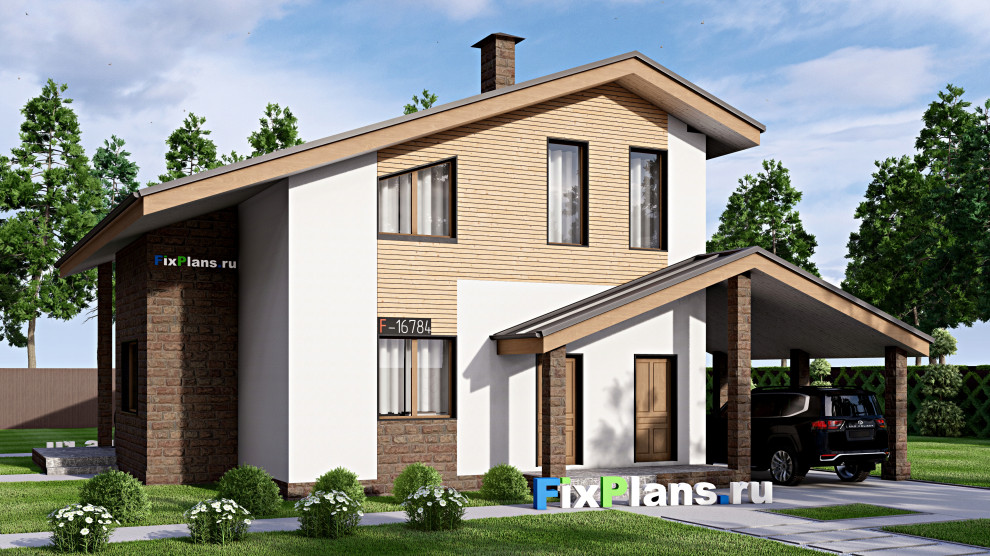 Проект дома с мансардой 13х16 м S160м2 F-16784