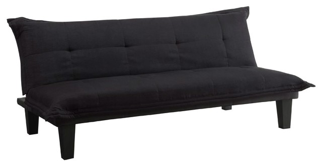 Black Microfiber Click Clack Sleeper Sofa Bed Futon Lounger Black Microfiber Click Clack Sleeper Sofa Bed Futon Lounger Transitional Futons By Hilton Furnitures