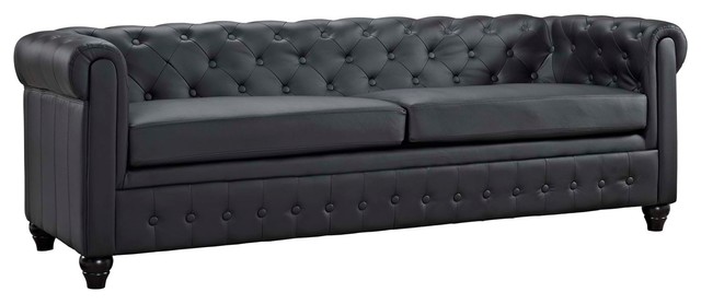 Earl Vinyl Sofa Black