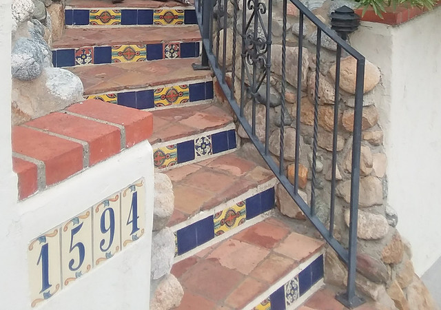 Clay & Mexican Tile Steps–Outdoor - Staircase - Los Angeles - by