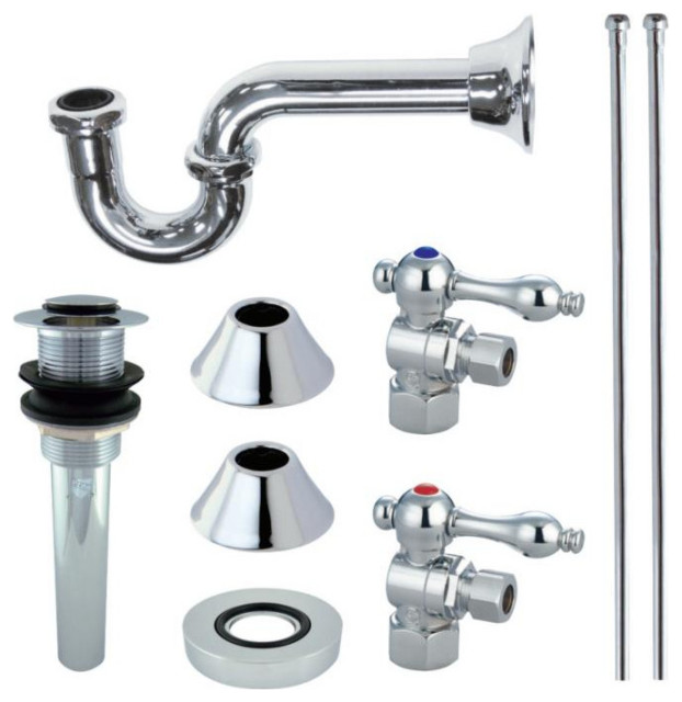 Plumbing Sink Trim Kit, P Trap for Vessel Sink, out Overflow Hole