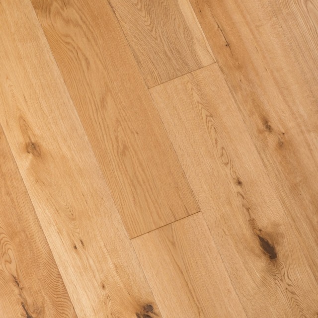 French Oak Prefinished Engineered Wood Floor, Natural, Wide Plank 7 1/2