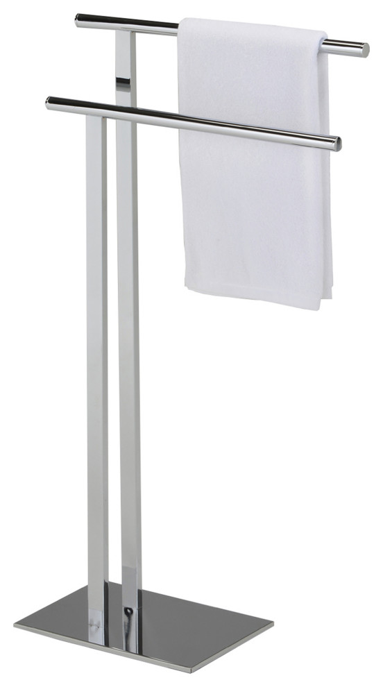 Ladwig Stainless Steel Freestanding Bathroom Towel Rack with Two Bars