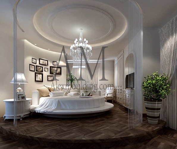 Round Coffered Ceiling North York Modern Bedroom Toronto