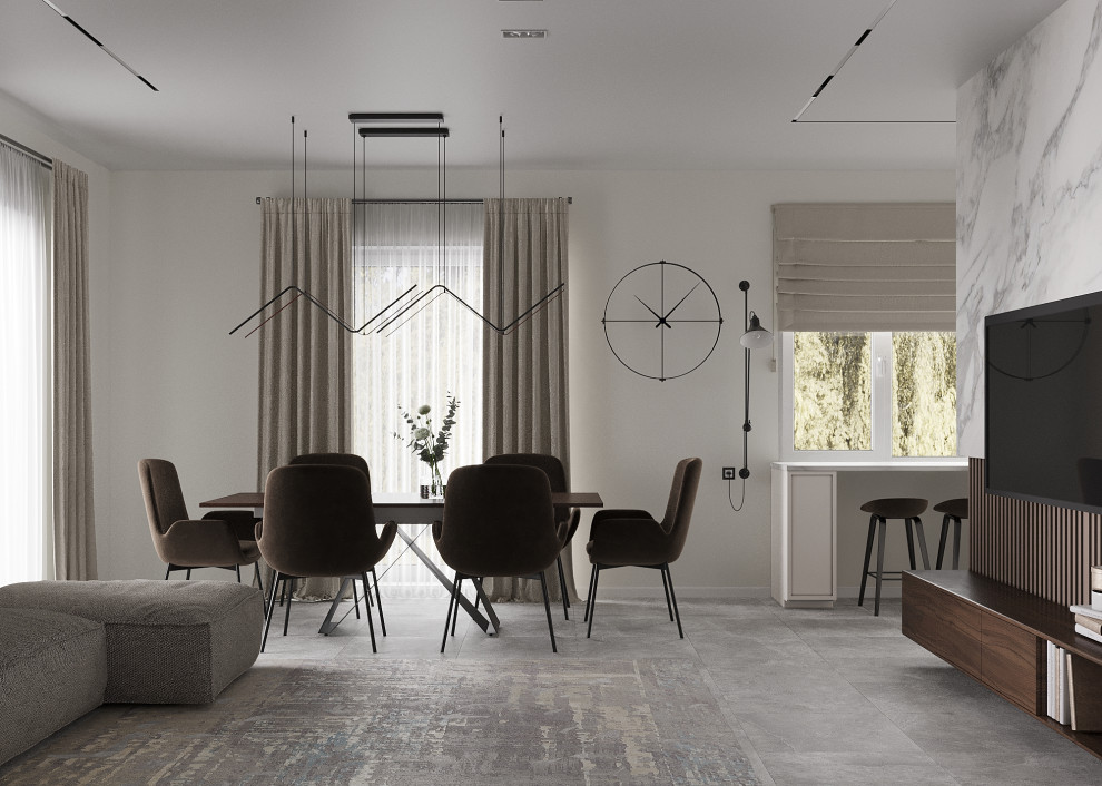 Кухня-гостиная в загородном доме