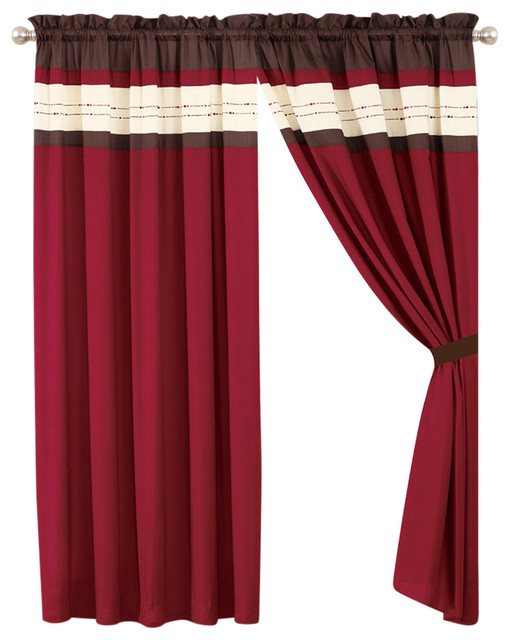 Mhf Home Olivia 58 Inches X 84 Inches Curtain Panels Burgundy