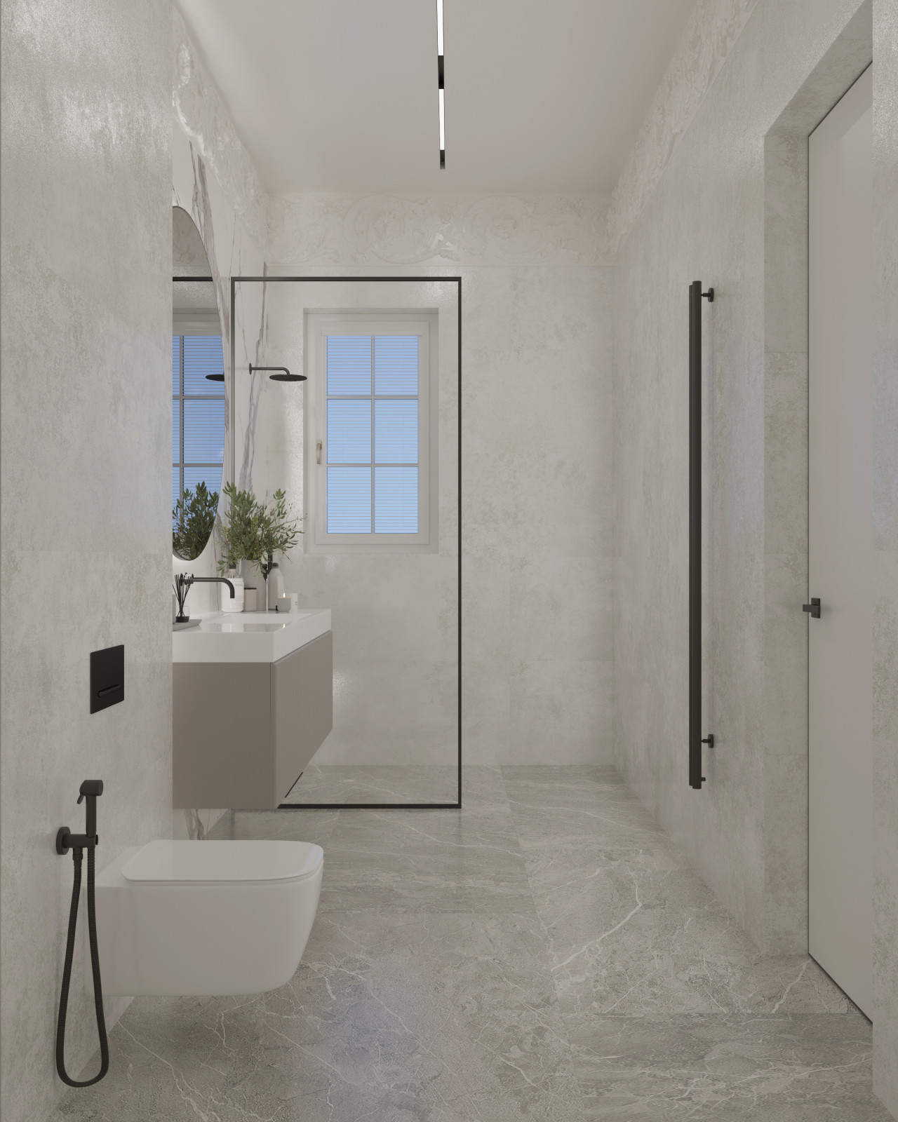 Проект санузла в трехэтажном доме на улице Красная в городе Калининград