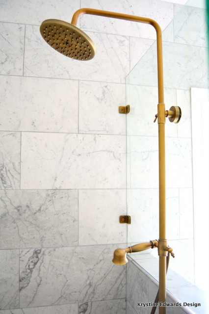 Example of a transitional bathroom design in Charleston