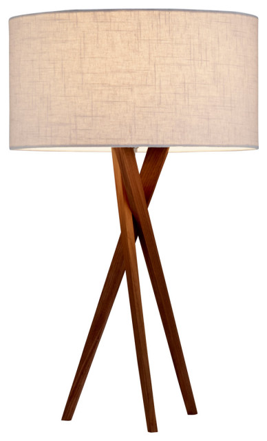 Brooklyn 1 Light Table Lamp, Light Walnut