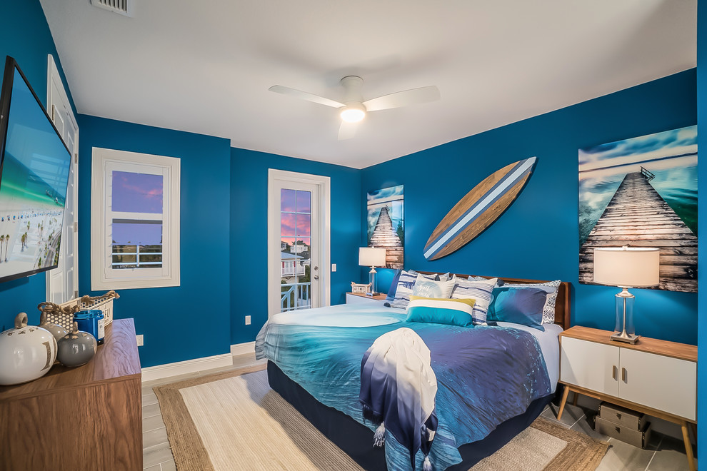 Inspiration for a coastal bedroom remodel in Tampa