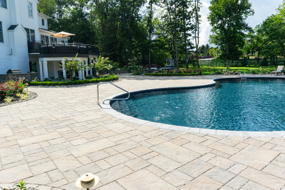 Manalapan, NJ: Pool, Pool Paver Patio, Fireplace, Deck