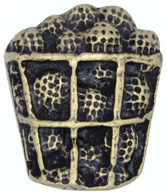 Bucket of Golf Balls Knob, Antique Brass Rustic And