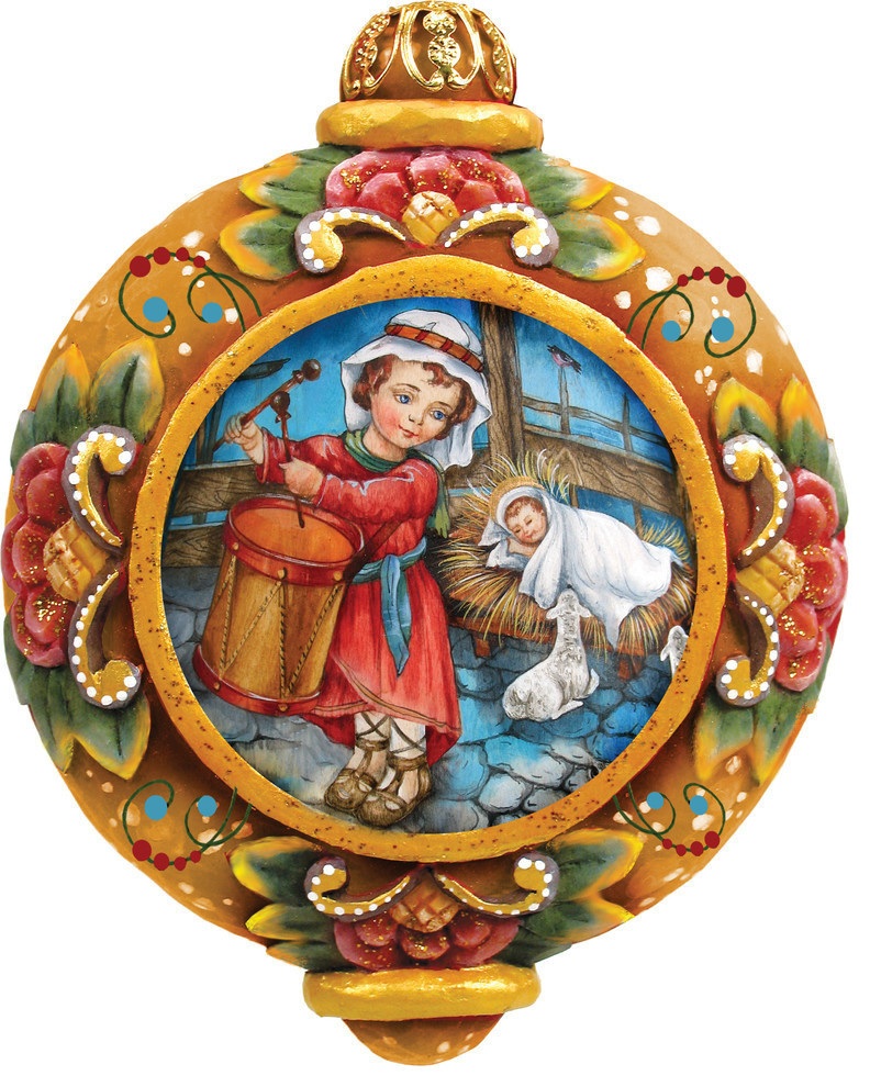 Hand Painted Drummer Boy Scenic Ornament