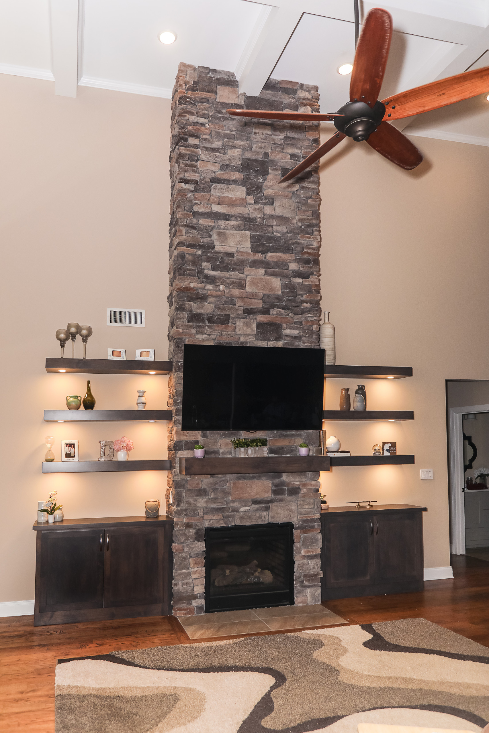 North Hall Fireplace and Laundry / Mud Room Remodel