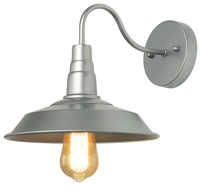 1 Light Barn Wall Lights Farmhouse Silver Sconces