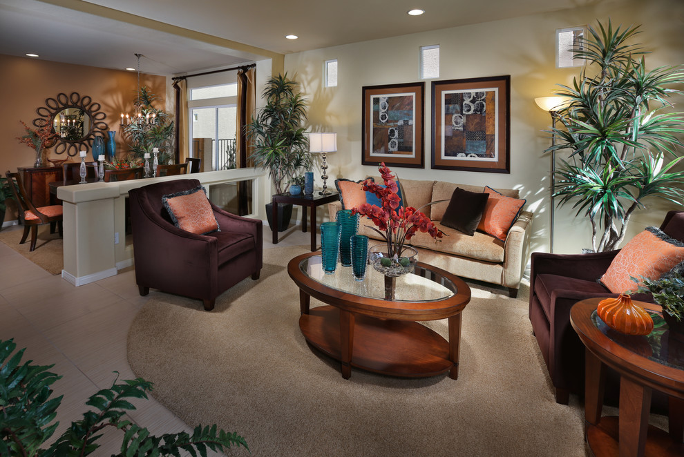 Inspiration for a contemporary formal open concept living room in Las Vegas.