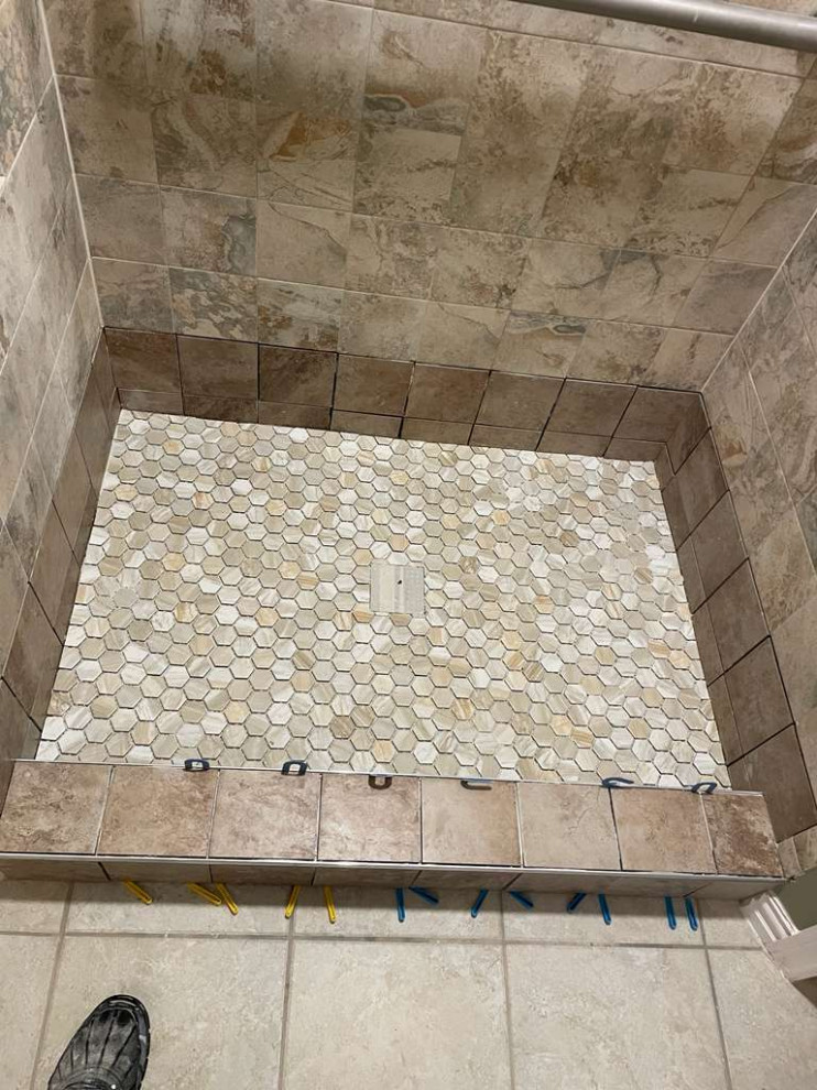 Tile Shower floor Repair Final picture