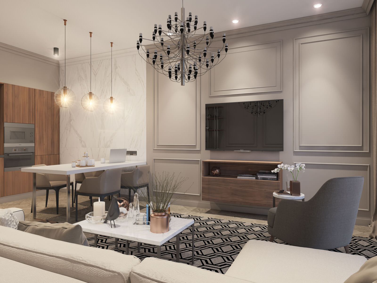 Интерьер квартиры 120 м^2