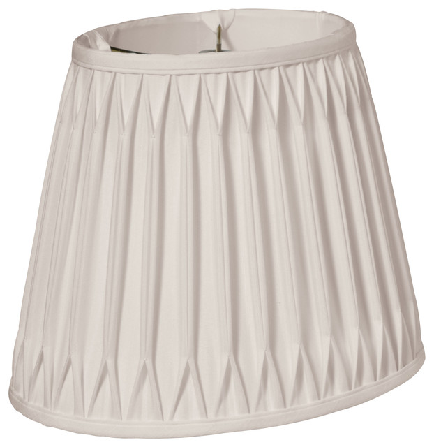 Slant Oval Double Smocked Pleat Softback Lampshade With Washer Fitter,  Cream - Transitional - Lamp Shades - by Homesquare | Houzz