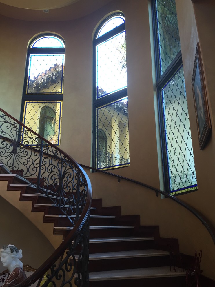 Example of an ornate staircase design in Miami