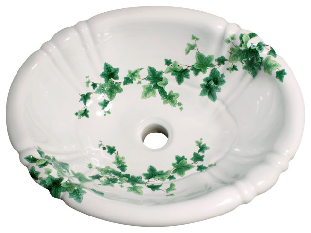 English Ivy Painted Sink