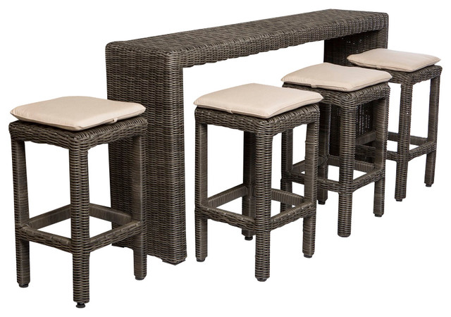 Napa Woven Bar Set Of 5 Scandinavian Outdoor Pub And Bistro