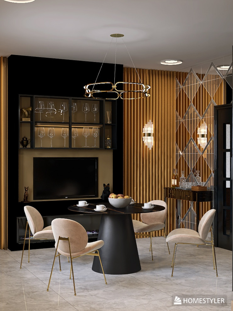 Кухня-гостиная в стиле Ар-Деко