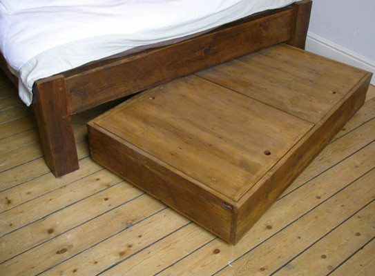 Chunky Reclaimed Wood Under Bed Storage