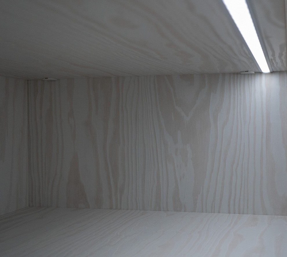 Гардеробная raumplus с LED-подсветкой, брючницами и пантографами