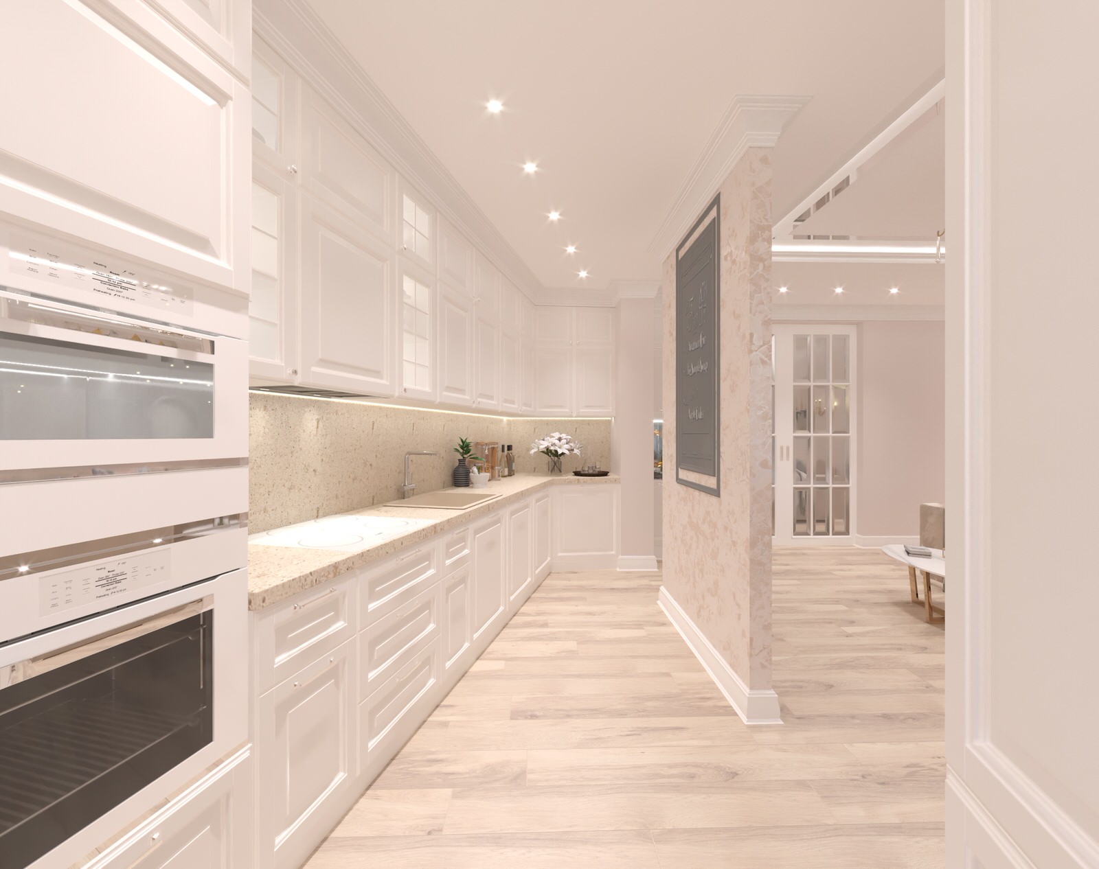 Дизайн-проект  интерьера трехкомнатной квартиры в стиле НЕОклассика