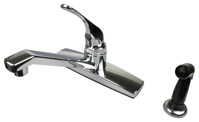 Ultra Faucets Single Handle Chrome Non-Metallic Series Kitchen Faucet