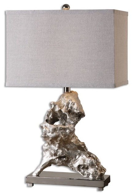 Uttermost Rilletta Metallic Silver Table Lamp Contemporary Uttermost Rilletta Metallic Silver Table Lamp