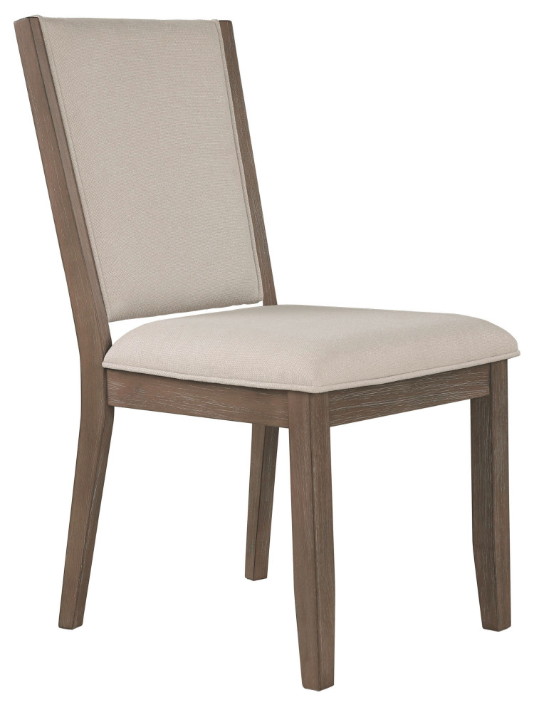 Henderson Upholstered Wood Dining Chair, Set of 6, Weathered Oak