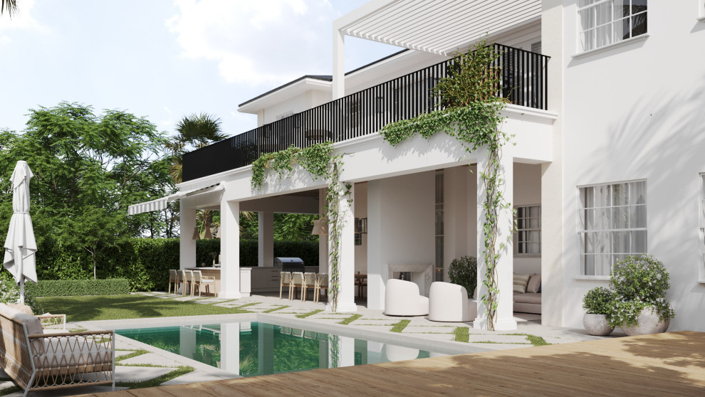 Inspiration for a transitional home design remodel in Miami
