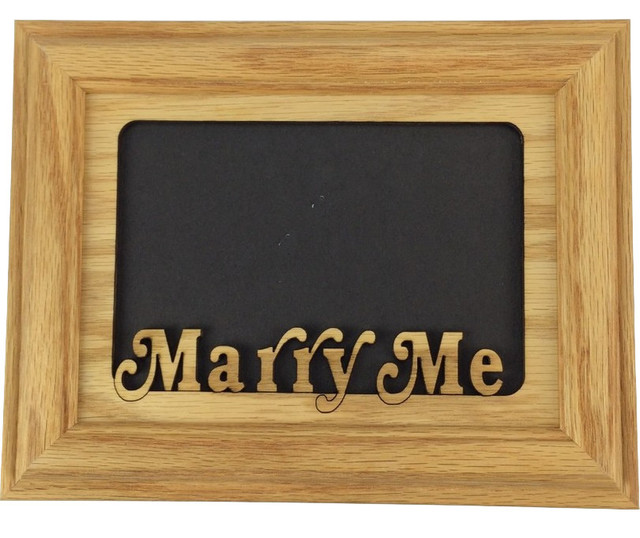 Marry Me Oak Picture Frame and Oak Matte, 5"x7", Horizontal