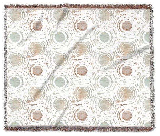 Broken Circles Light Woven Blanket Contemporary Blankets By