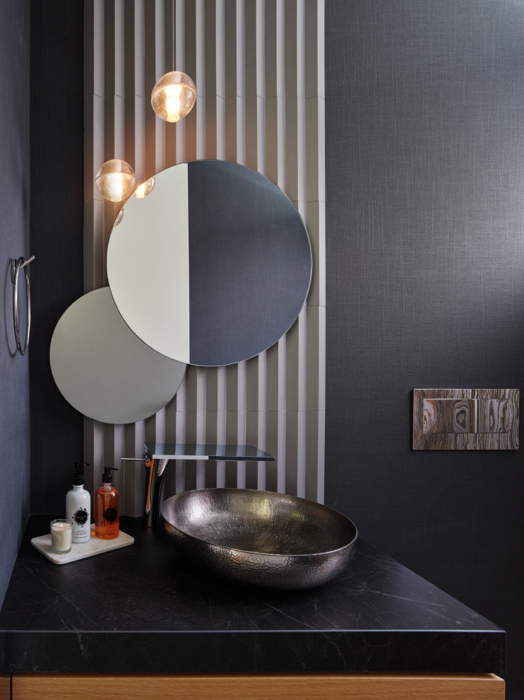 Inspiration for a contemporary powder room remodel in Vancouver