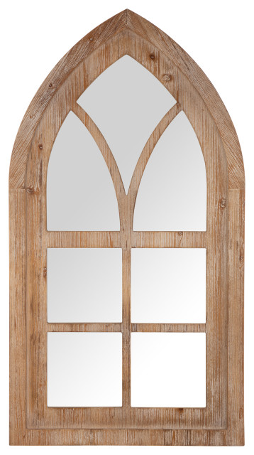 40 16 H Gothic Styled Window Frame Wall, Reclaimed Lumber Gothic Mirror Wall