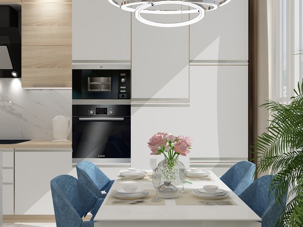 Воздушная квартира с абстракцией