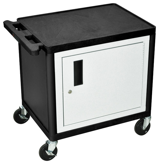 Luxor 26 H Mobile Storage Utility Av Cart W 2 Shelves Cabinet