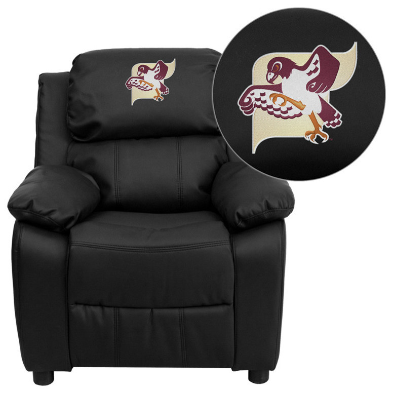 Fairmont State University Falcons Embroidered Black Leather Kids Recliner