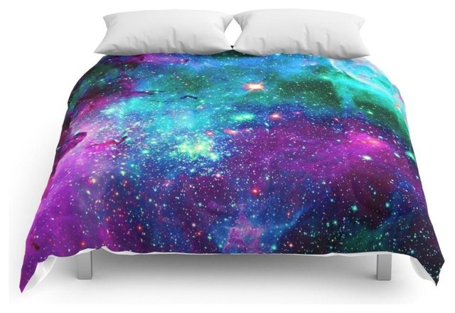 Purple Pink Blue Nebula Comforter Contemporary Comforters And