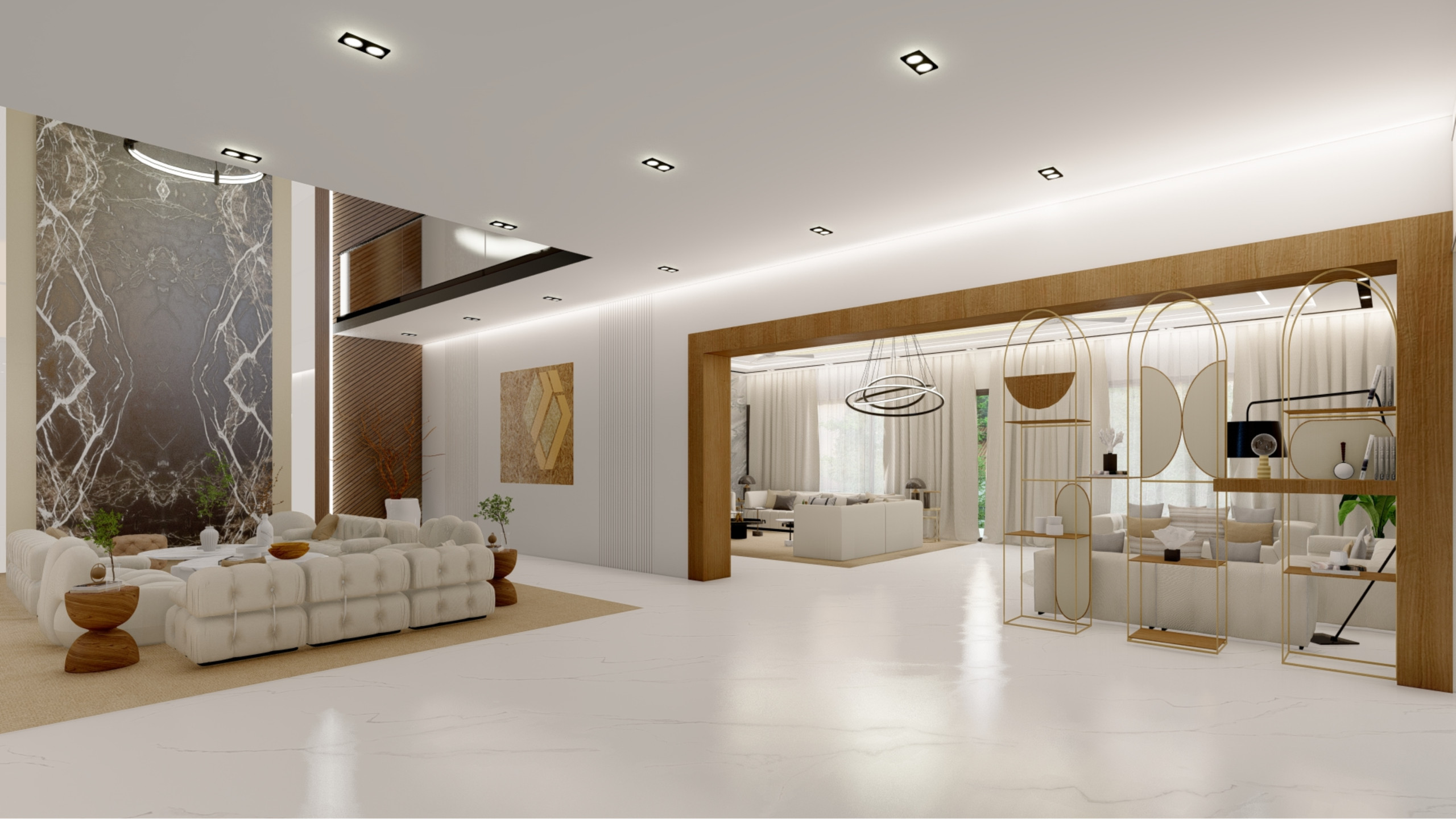 Contemporary Living Room with Soft Colours in Berkhamsted