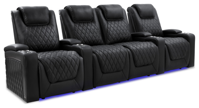 Valencia Oslo Luxury Edition Home Theater Seating Row of 4 Loveseat ...
