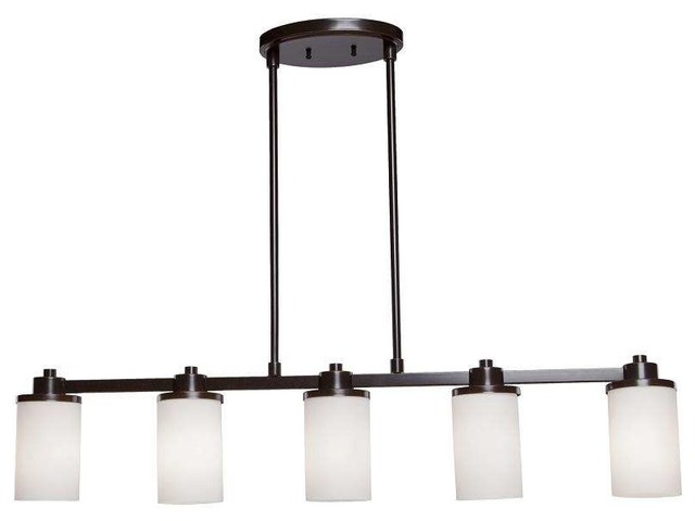 Artcraft Lighting Parkdale Island Light in Oil Rubbed Bronze With Opal White