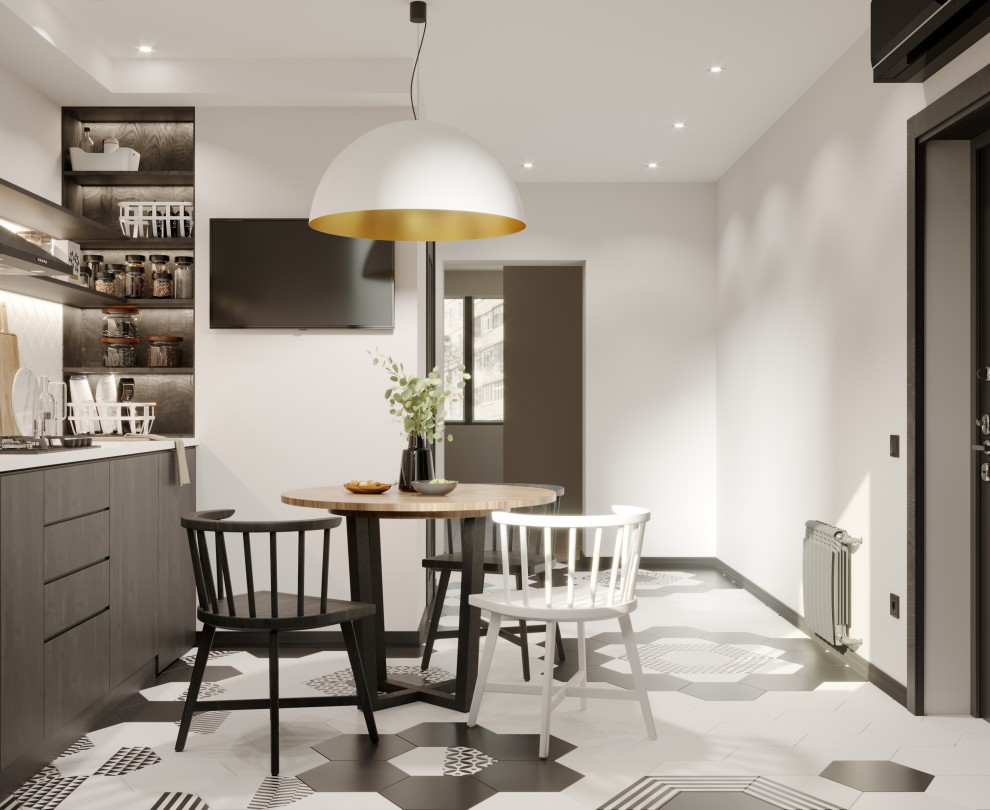 Дизайн интерьера кухни в черном цвете