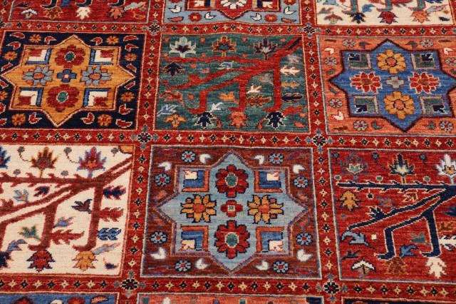 Oriental Ziegler Georgian Rust Blue Hand-Knotted Wool Rug - 9'0'' x 11 ...